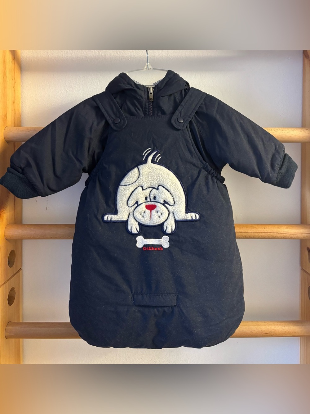 OshKosh B'gosh Navy 2 Piece Winter Baby Bunting Jacket with Puppy Applique